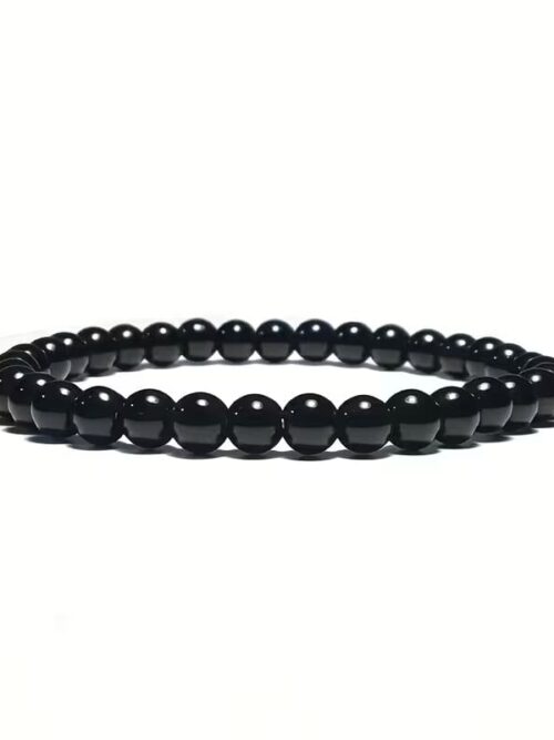 Pulsera de cuentas elastica 4 mm obsidiana