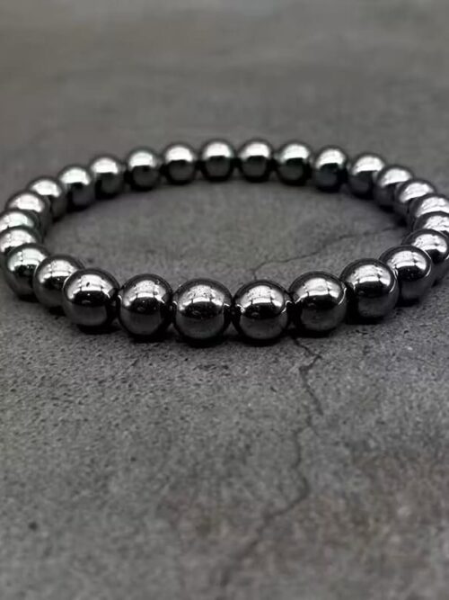 Pulsera de cuentas elastica 4 mm hematite