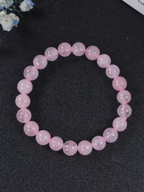 Pulsera de cuentas elastica 6 mm cuarzo rosa