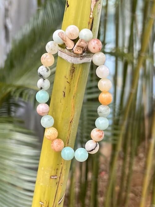 Pulsera de cuentas elastica 6 mm amazonita