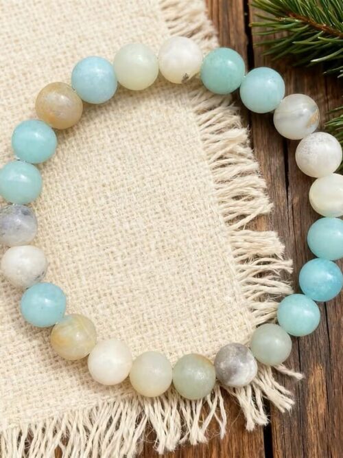 Pulsera de cuentas elastica 8 mm amazonita