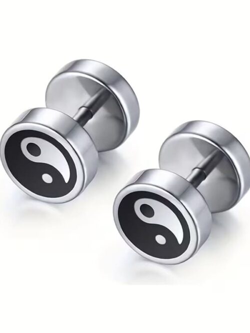 Pendientes boton yin-yang