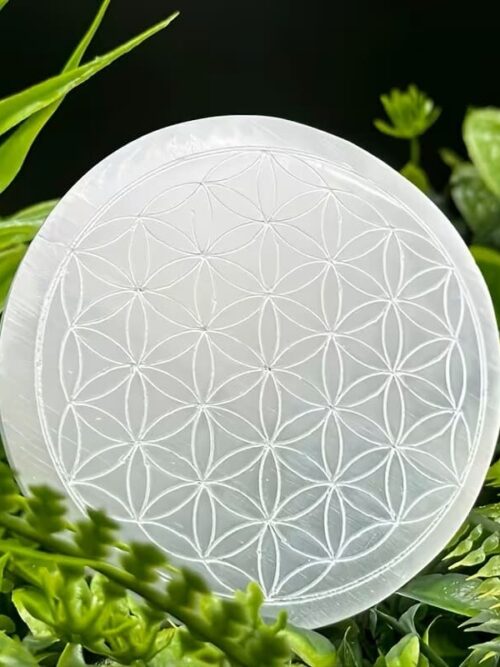 Base 6 cm. selenita flor de la vida
