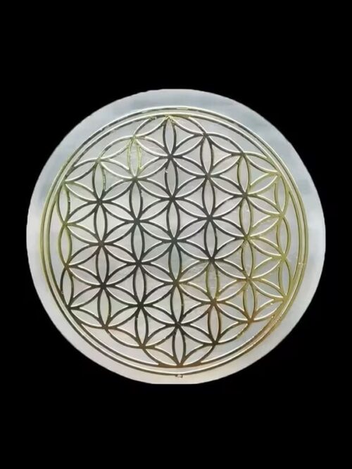 Base 8 cm. selenita flor de la vida