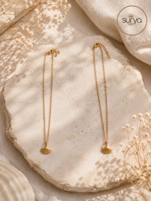 Collar oro ginkgo