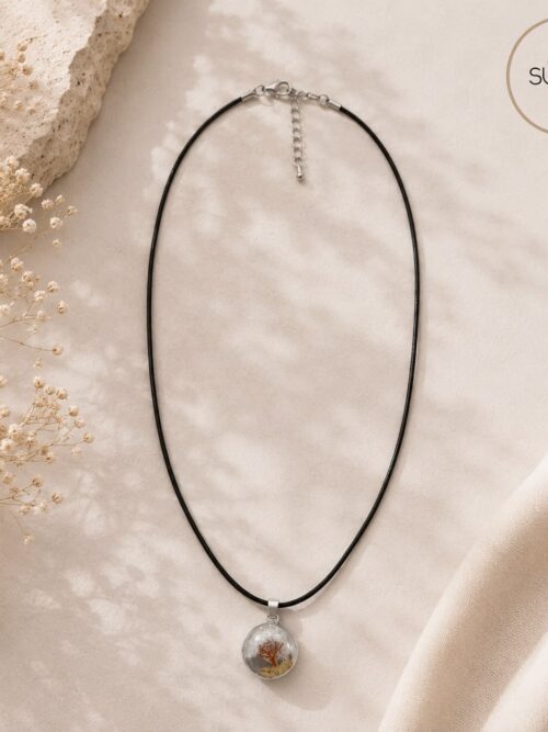 Collar árbol con pan de oro cuarzo blanco
