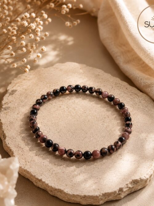 Pulsera de cuentas rodonita 4mm