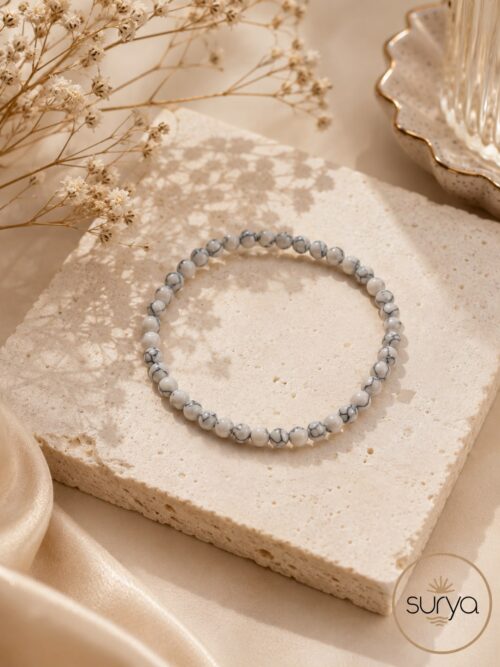 Pulsera cuentas elástica 4mm howlita