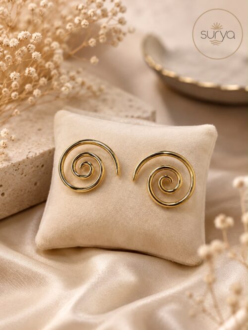 Pendientes espiral dorado