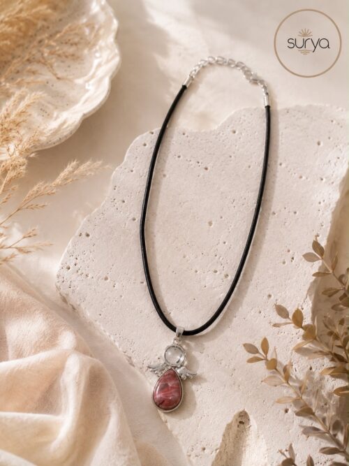 Collar angelito cuarzo cereza