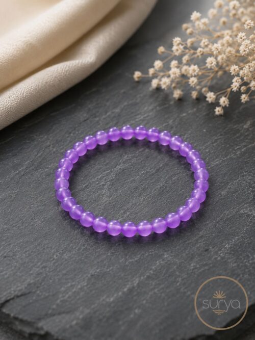 PULSERA DE CUENTAS ELÁSTICA 6 MM. AMATISTA