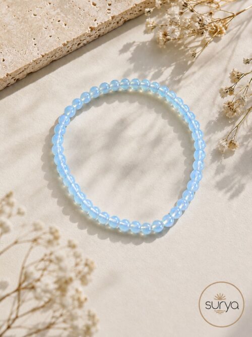 PULSERA DE CUENTAS ELÁSTICA DE 4 MM PIEDRA LUNA