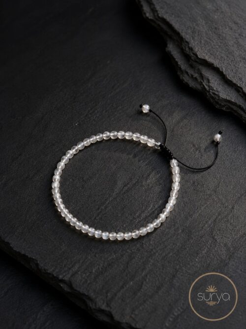 PULSERA DE CORDON 4 MM PIEDRA LUNA