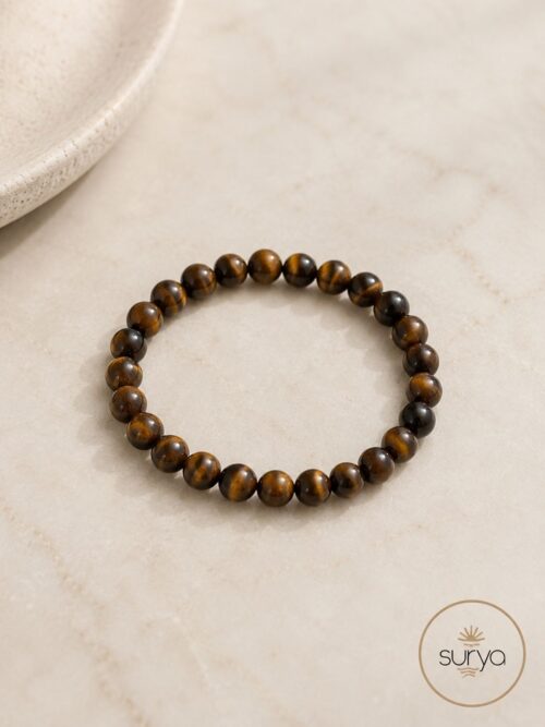PULSERA DE CUENTAS ELÁSTICA 6 MM. OJO DE TIGRE