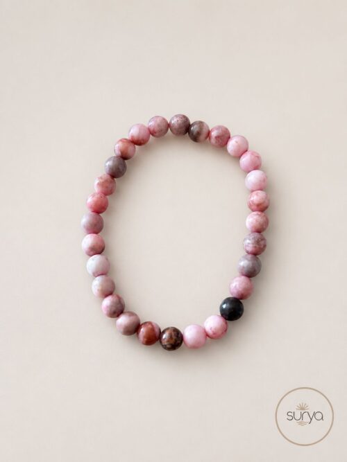 PULSERA DE CUENTAS ELÁSTICA 6 MM RODONITA