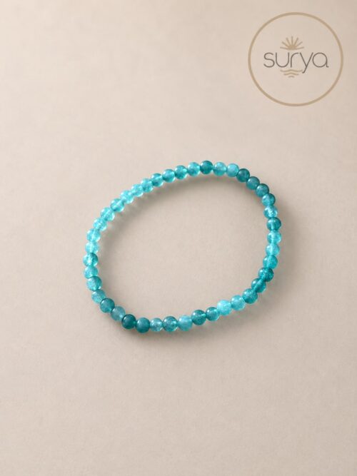 PULSERA DE CUENTAS ELASTICA 4 MM. AGUAMARINA