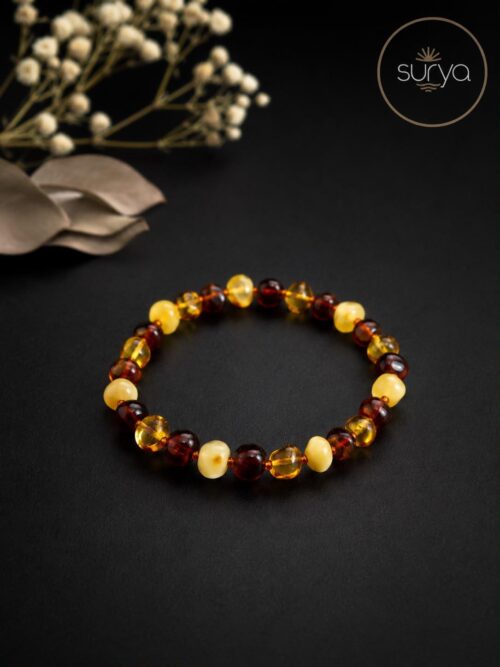 PULSERA DE CUENTAS ELASTICA 4 MM. AMBAR