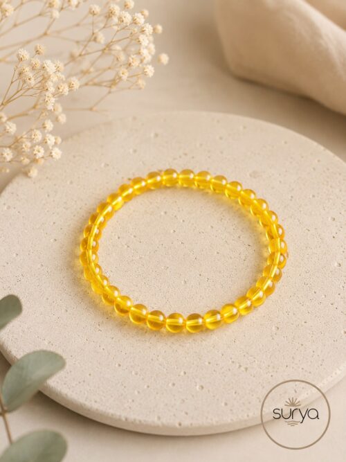 PULSERA DE CUENTAS ELÁSTICA 6 MM. ÁMBAR