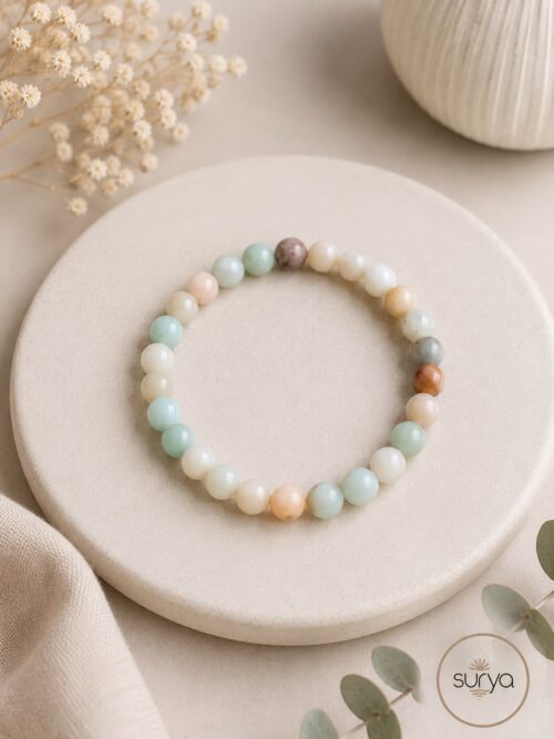 PULSERA DE CUENTAS ELÁSTICA 6 MM . CALCITA