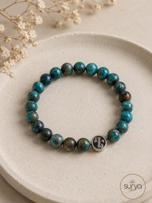 PULSERA DE CUENTAS ELÁSTICA 8 MM. CRISOCOLA