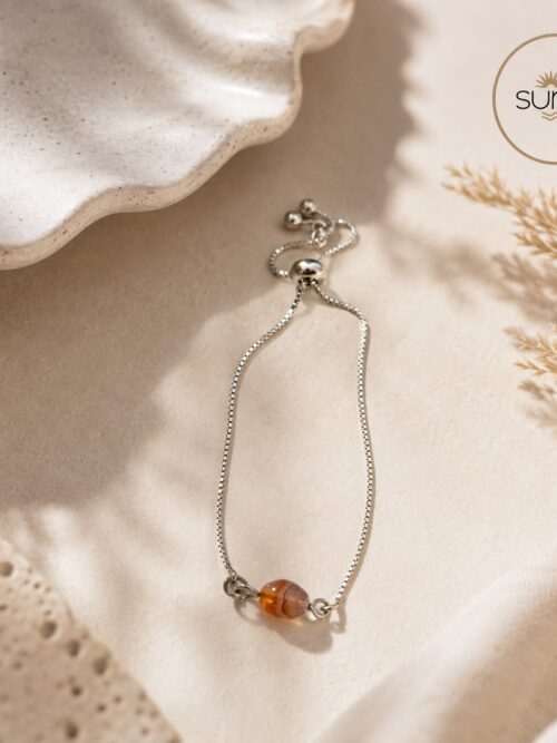 PULSERA ACERO INOXIDABLE . CORNALINA