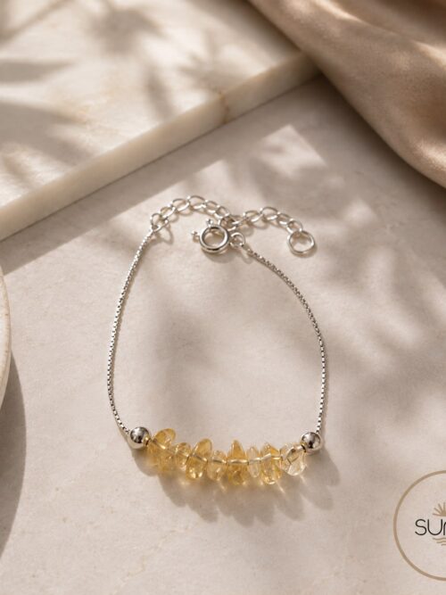 PULSERA ACERO INOXIDABLE . CITRINO