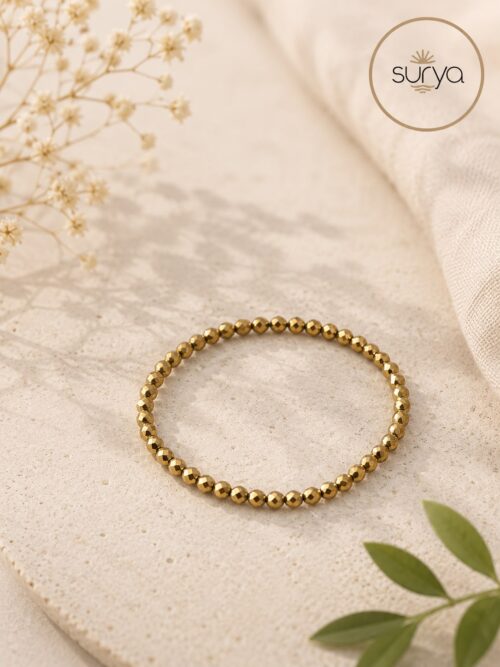 PULSERA DE CUENTAS ELÁSTICAS 4 MM PIRITA