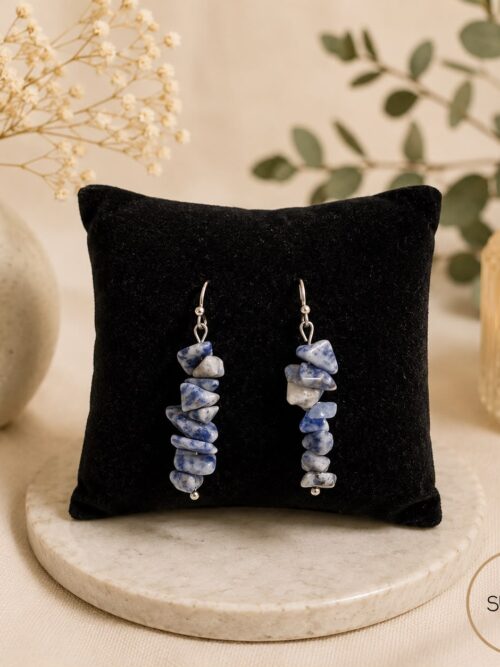 PENDIENTE ACERO LAPISLAZULI