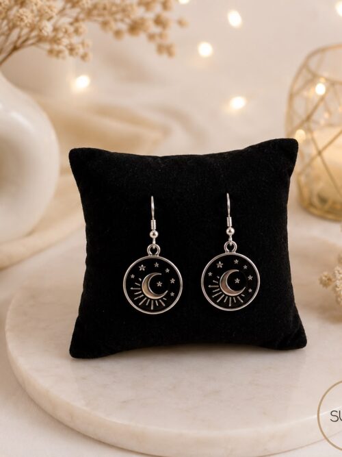 Pendiente forma circulo con luna