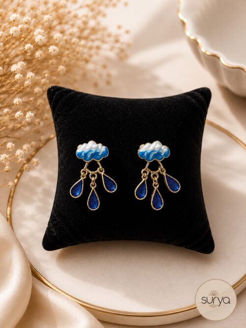 Pendientes nube azul