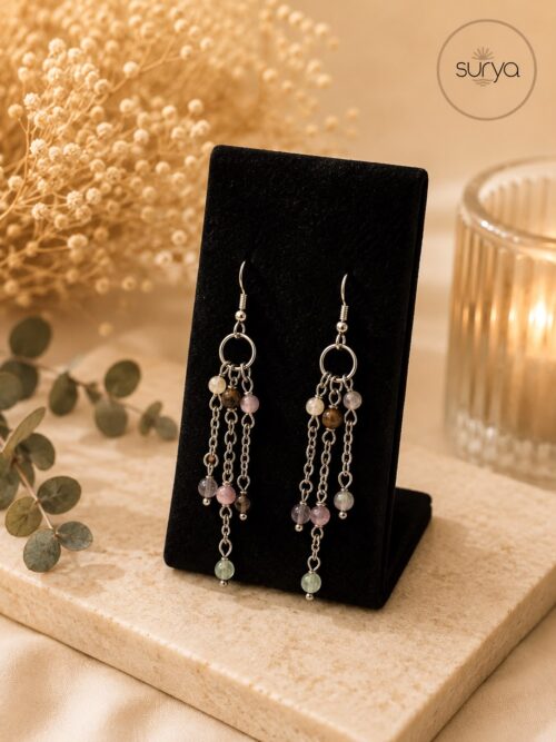 Pendientes lluvia de cristales