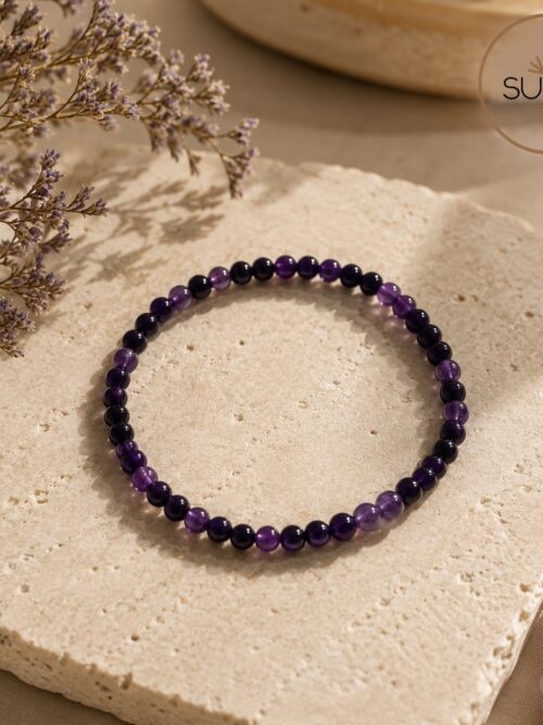 Pulsera de cuentas elastica 4mm amatista