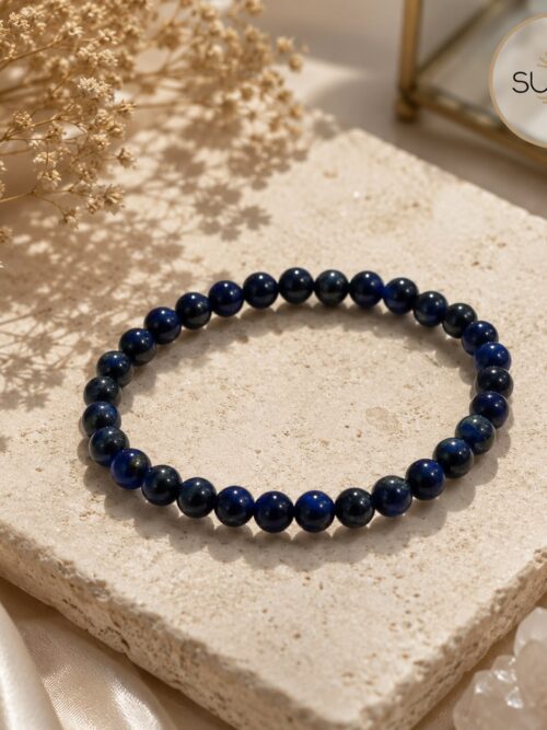Pulsera de cuentas elastica 4mm lapislazuli