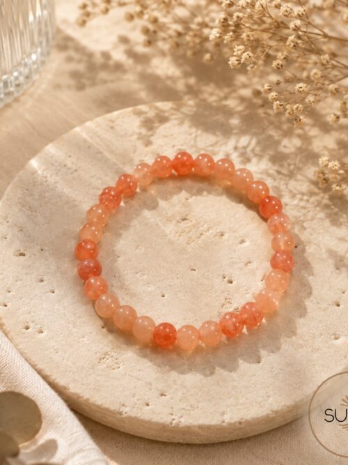 Pulsera de cuentas elastica 6mm piedra sol