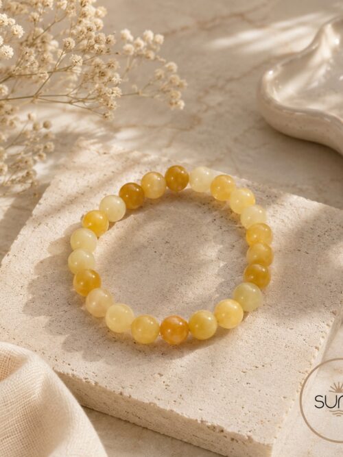 Pulsera de cuentas elástica 8 mm. Citrino