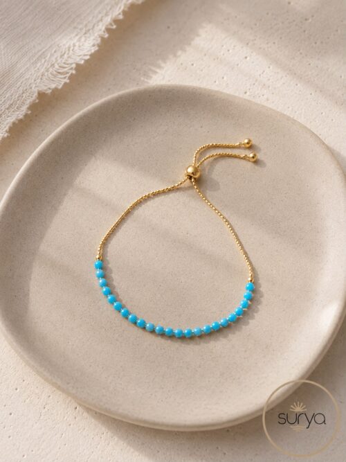 Pulsera con cierre turquesa 4mm