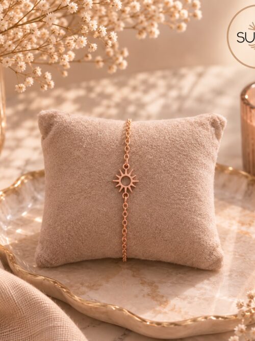 Pulsera Sol oro rosa