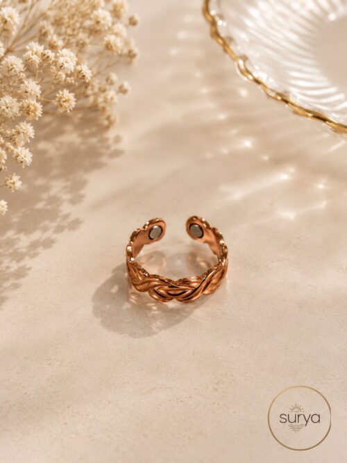 Anillo anti estrés trenzado de cobre