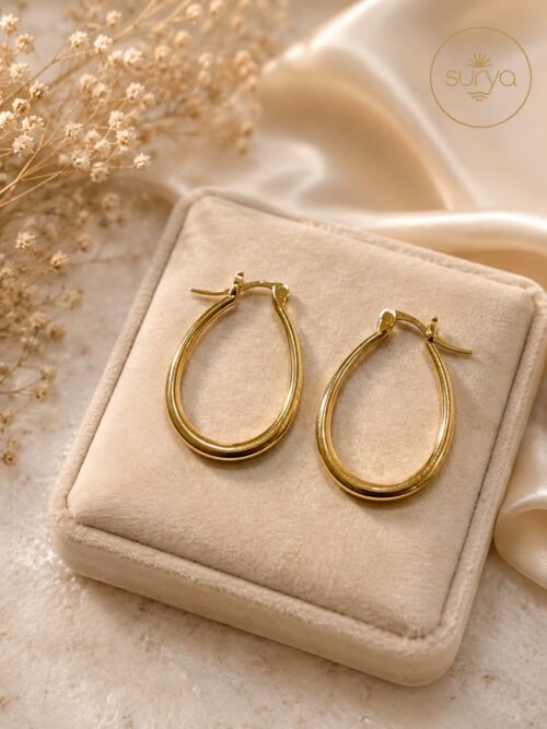 PENDIENTES OVALADOS VINTAGE MINIMALISTA DORADOS