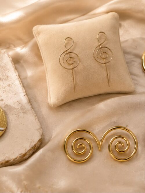 Pendientes Acero Oro