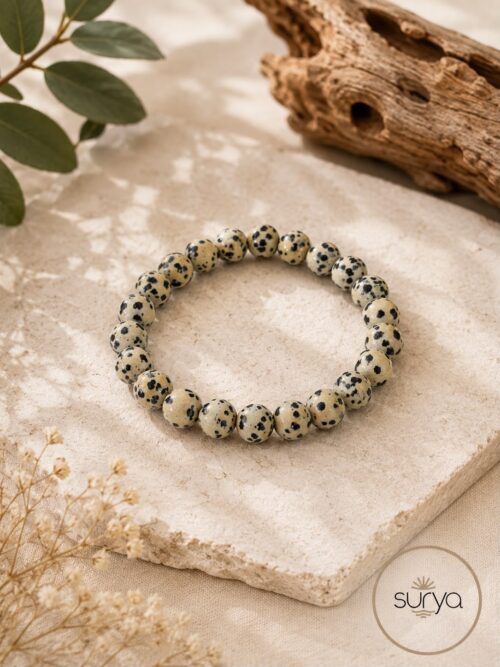 PULSERA CUENTA ELASTICA HOMBRE 10 MM. DÁLMATA