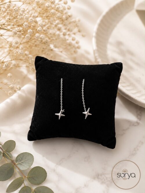 Pendiente acero estrella largo