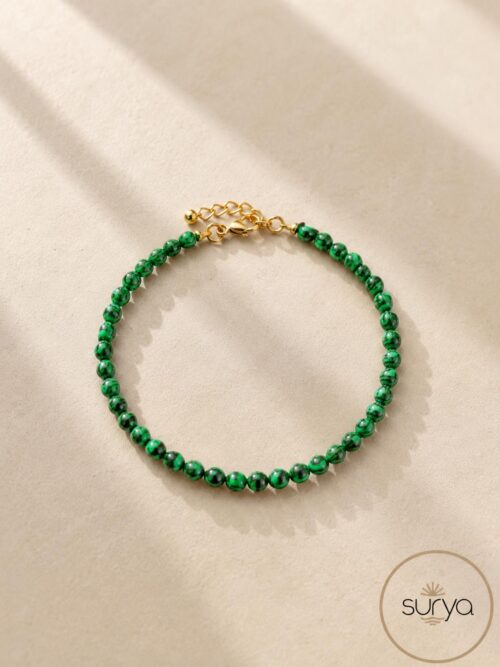 Pulsera con cierre malaquita 4mm