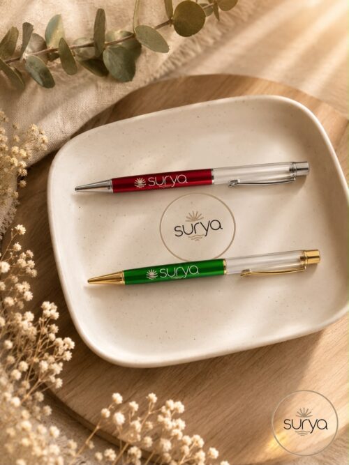 Bolígrafo rojo y verde personalizado